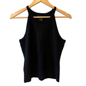 House of Harlow 1960 Black Ribbed High-Neck Tank